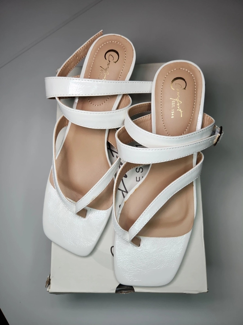 White Strappy Kitten Heel